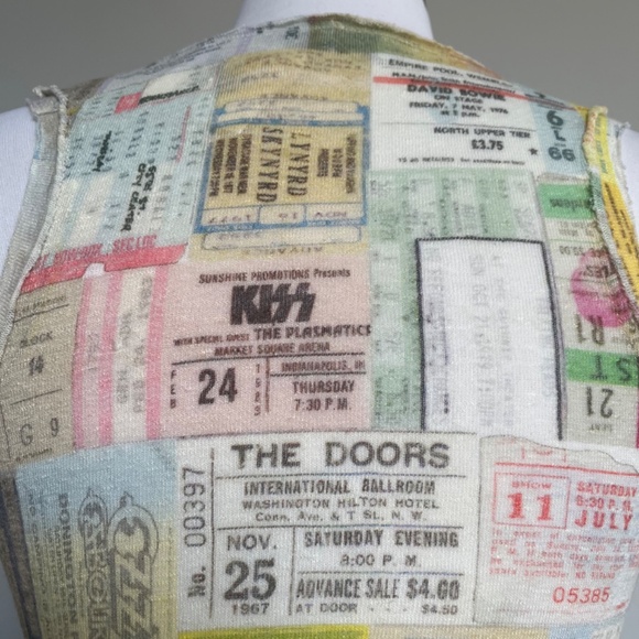 Printed Artwork Blue Label Made In Italy Linen Tickets Posters Tank Top Tee Smal - Picture 6 of 14